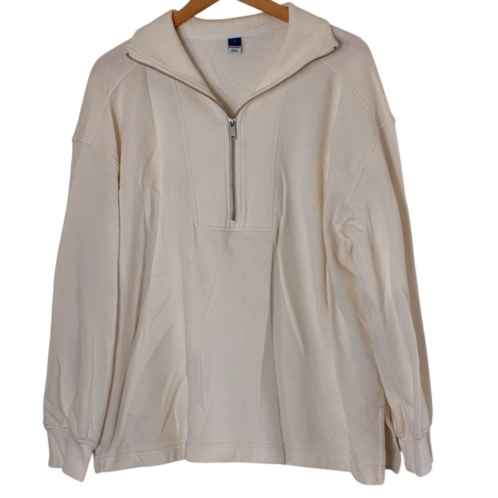 Old Navy | Like new cream 1/2 zip collar long sleeve pullover comfy sweatshirt